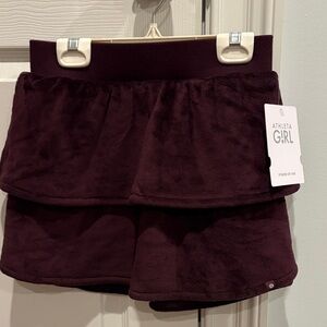 NWT Athleta Girl Chocolate Brown Size 8-10 Fleece Skirt